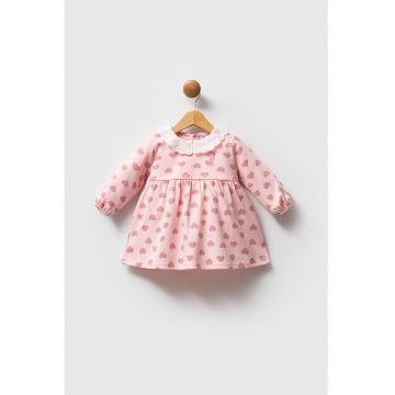 Rochie cu model inimi - Roz deschis/Roz prafuit