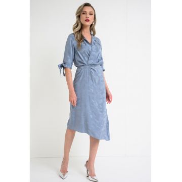 Rochie cu model paisley Sixtine - Albastru prafuit