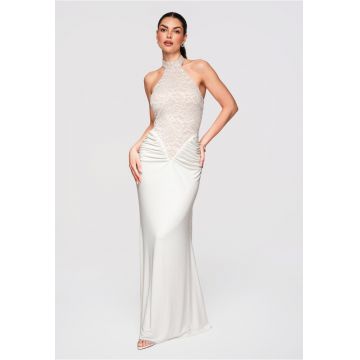 Rochie de seara maxi  LA-OM-DLR295 - Ecru