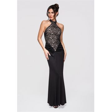 Rochie de seara maxi  LA-OM-DLR295 - Negru
