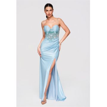 Rochie de seara maxi  LA-OM-DLR332 - Albastru