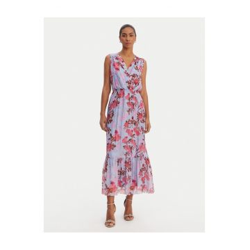 Rochie de zi -  70% viscoza - 30% matase - albastru