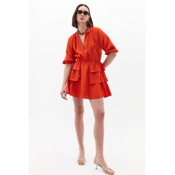 Rochie din amestec de modal Mop - Portocaliu mandarina