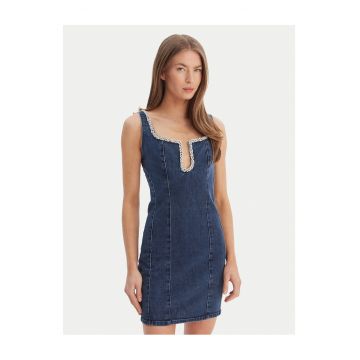 Rochie din denim  cu fermoar - Albastru