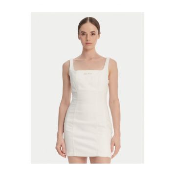 Rochie din denim -  ecru - 41% bumbac