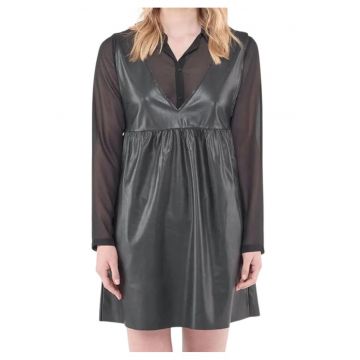 Rochie din piele ecologica cu model 2 in 1 Tonya