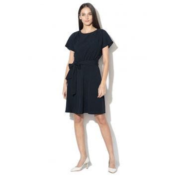 Rochie evazata cu dungi - Alb/Bleumarin