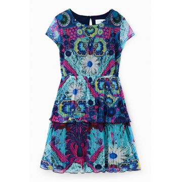 Rochie evazata cu imprimeu - Multicolor