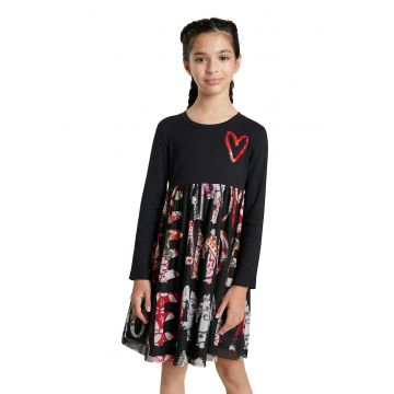 Rochie evazata cu model abstract