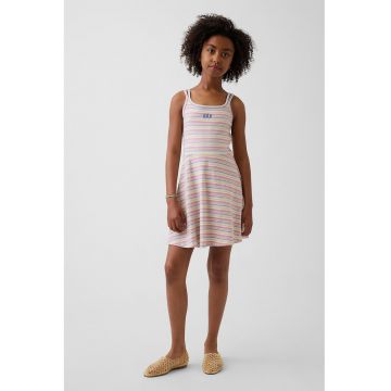 Rochie evazata din bumbac cu model tie-dye - Roz deschis - Galben deschis -