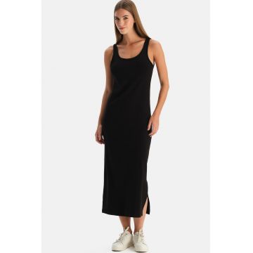 Rochie lunga cu croiala dreapta - Negru