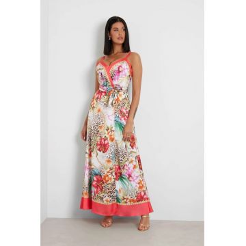 Rochie maxi cu model floral - Multicolor