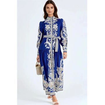 Rochie maxi -  multicolor - poliester-bumbac-lycra