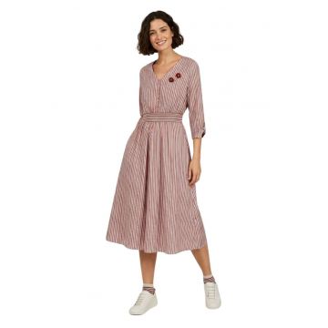 Rochie midi cu dungi Gymni -