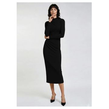 Rochie midi cu fronseu - Negru
