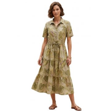 Rochie midi cu model tropical Agora Gradata