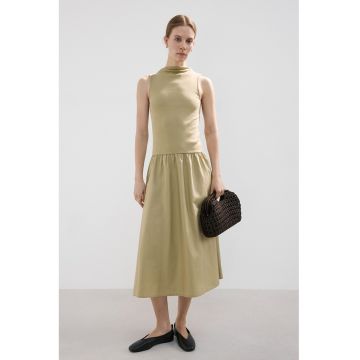 Rochie midi fara maneci - Bej