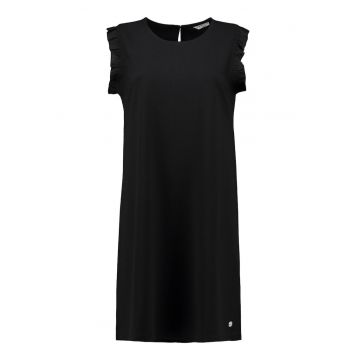 Rochie scurta cu maneci cu volane - Negru