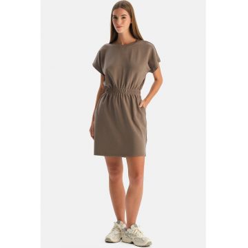 Rochie scurta evazata - Maro taupe