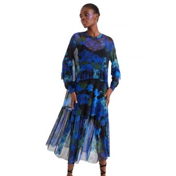 Rochie semitransparenta cub model floral Orleans -