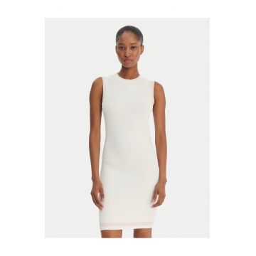 Rochie tricotata -  alb - 63% viscoza - 37% poliamida