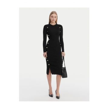 Rochie tricotata -  neagra - viscoza - pentru femei