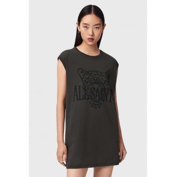 Rochie-tricou lejer cu logo - Negru antracit