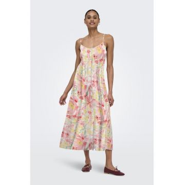 Rochie vaporoasa cu model floral - Multicolor