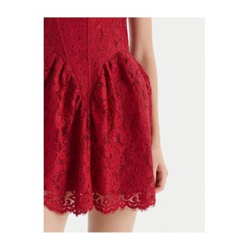 Rochie  burgundy - model BARDOT-60091DB - 12