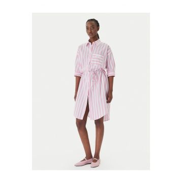 Rochie camasa Dama -  dungi - roz - bumbac