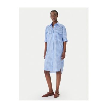 Rochie camasa  dungi - albastru - 69% bumbac - 26% nailon - 5% elastan