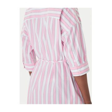 Rochie-camasa Femei -  dungi - roz - bumbac