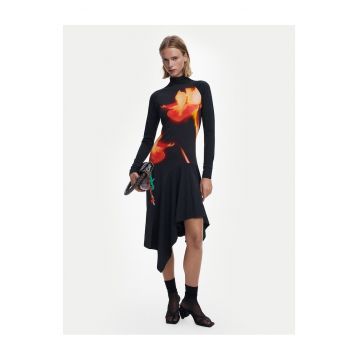 Rochie casual -  bumbac - negru - 95% bumbac - 5% elastan