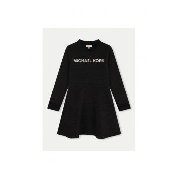 Rochie casual fete  negru - maneca lunga -
