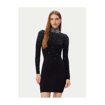 Rochie casual -  neagra - viscoza -
