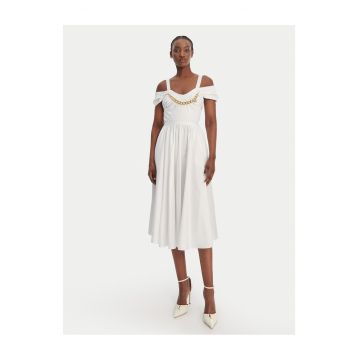Rochie cocktail Femei -  Alb - Bumbac - Fermoar