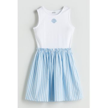 Rochie cu aspect 2in1 - Alb/Albastru