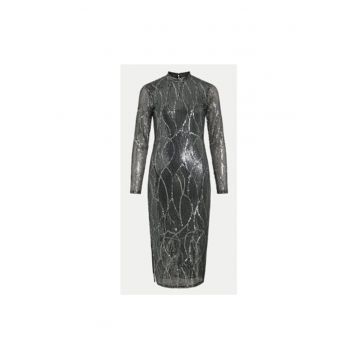 Rochie cu aspect metalizat - Argintiu