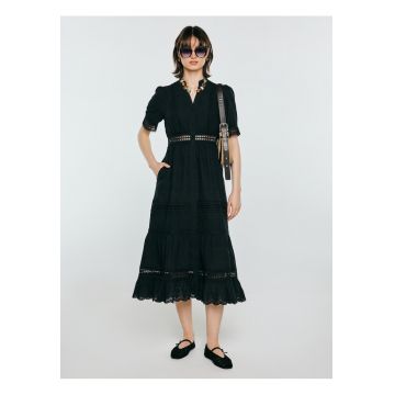 Rochie cu broderie si buzunare laterale Aniela 906