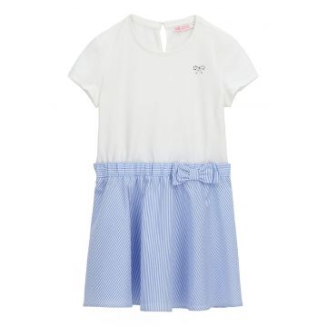 Rochie cu model 2-in-1 - Alb/Albastru
