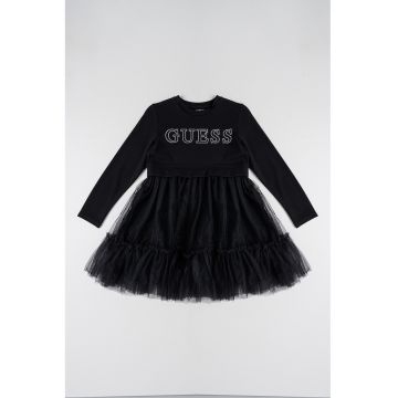 Rochie cu terminatie cu tul - Negru