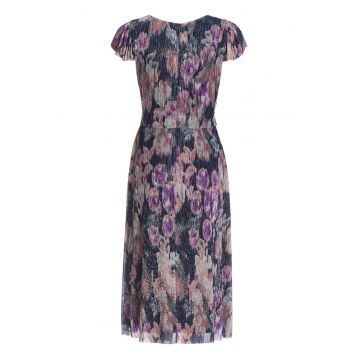 Rochie de cocktail -  bleumarin - 55% poliester - 45% fibra metalica