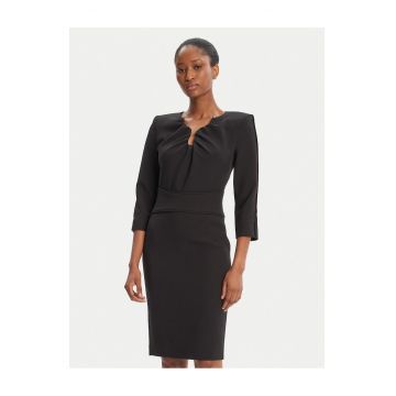 Rochie de cocktail -  fermoar - negru - poliester