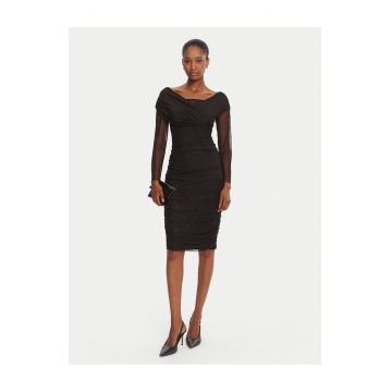 Rochie de cocktail -  neagra - poliester - fermoar -