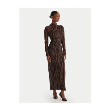 Rochie de cocktail -  poliester reciclat - maro -