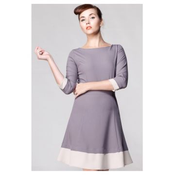 Rochie De Dama -  Model Din Dantela - Gri - Dantela Premium - Rochie Eleganta Mini Pentru Femei - Tinuta De Seara Luxoasa - Rochii De Ocazie - Croiala Feminina Rafinata - Perfecta Pentru Petreceri Exclusiviste Si Evenimente Speciale - Gri