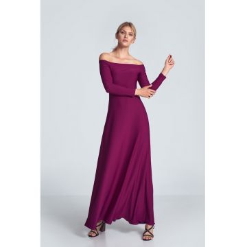 Rochie de seara dama Gahennin M707 burgundy - Rosu stins