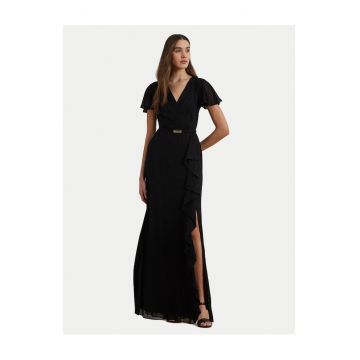 Rochie de seara -  poliester reciclat - negru -