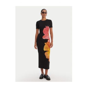 Rochie de zi -  Bumbac - Negru - 95% bumbac - 5% elastan