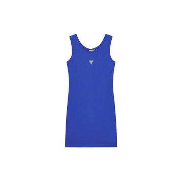 Rochie de zi Fete -  bumbac - albastru - 95% bumbac - 5% elastan